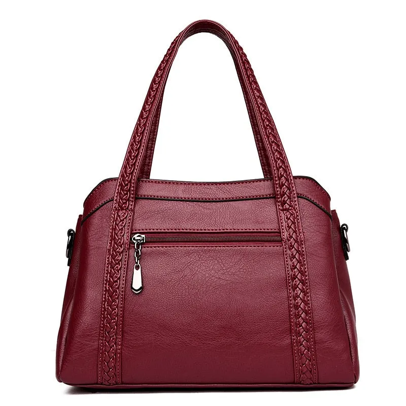 Genuine Leather Tote Tassel Shoulder Bags