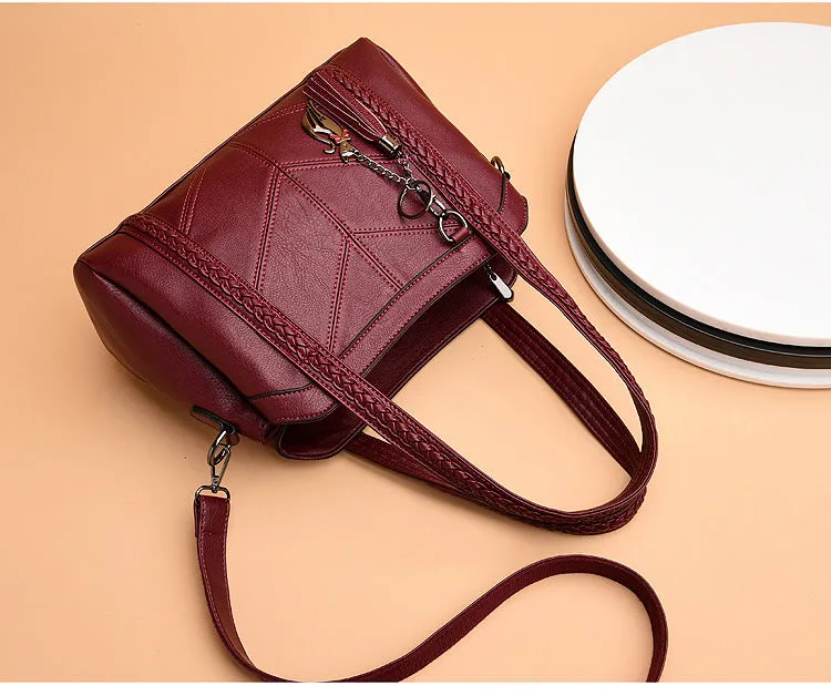 Genuine Leather Tote Tassel Shoulder Bags