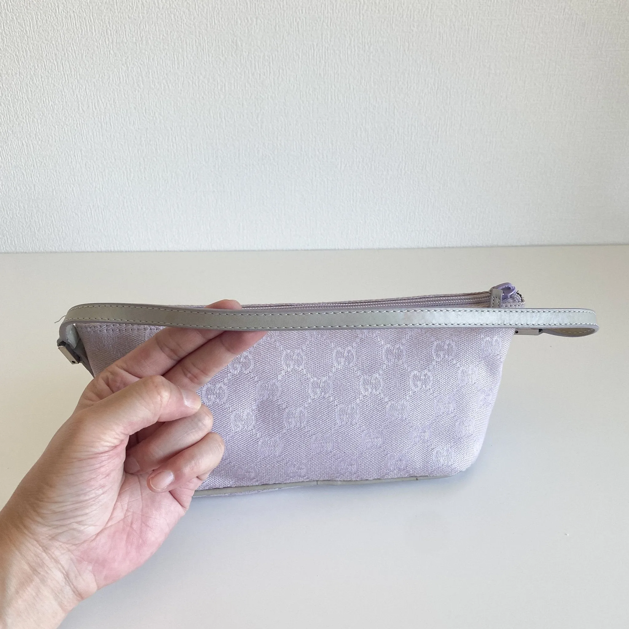 GG Canvas Mini Pochette Pouch Bag Lilac Purple