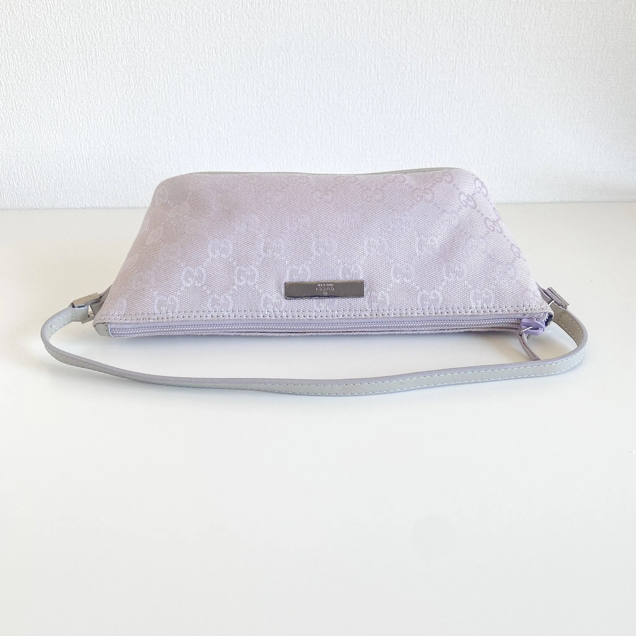 GG Canvas Mini Pochette Pouch Bag Lilac Purple