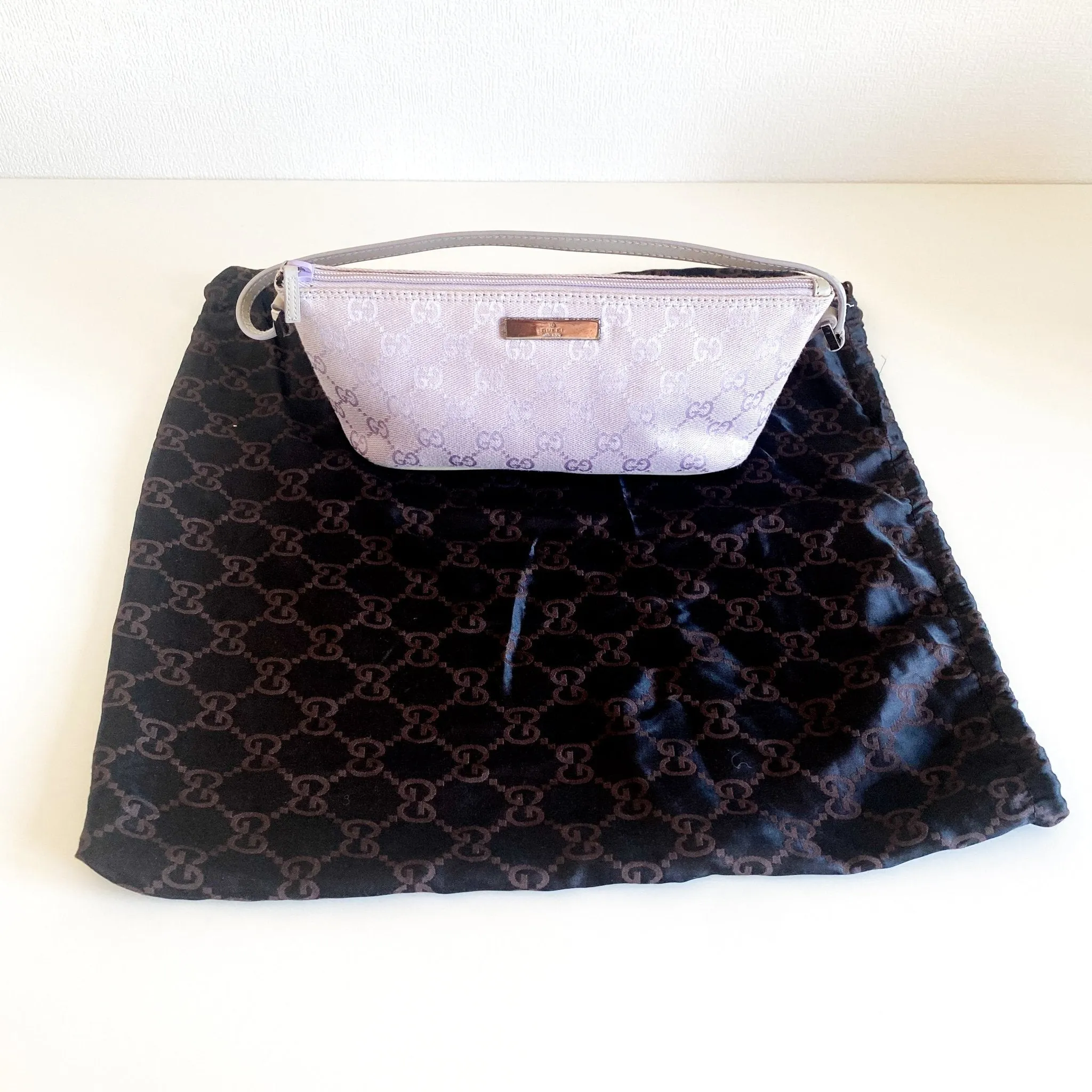 GG Canvas Mini Pochette Pouch Bag Lilac Purple