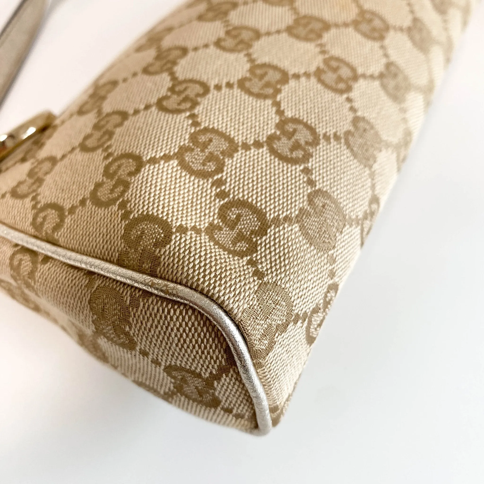 GG Canvas Pochette Bag Beige Gold
