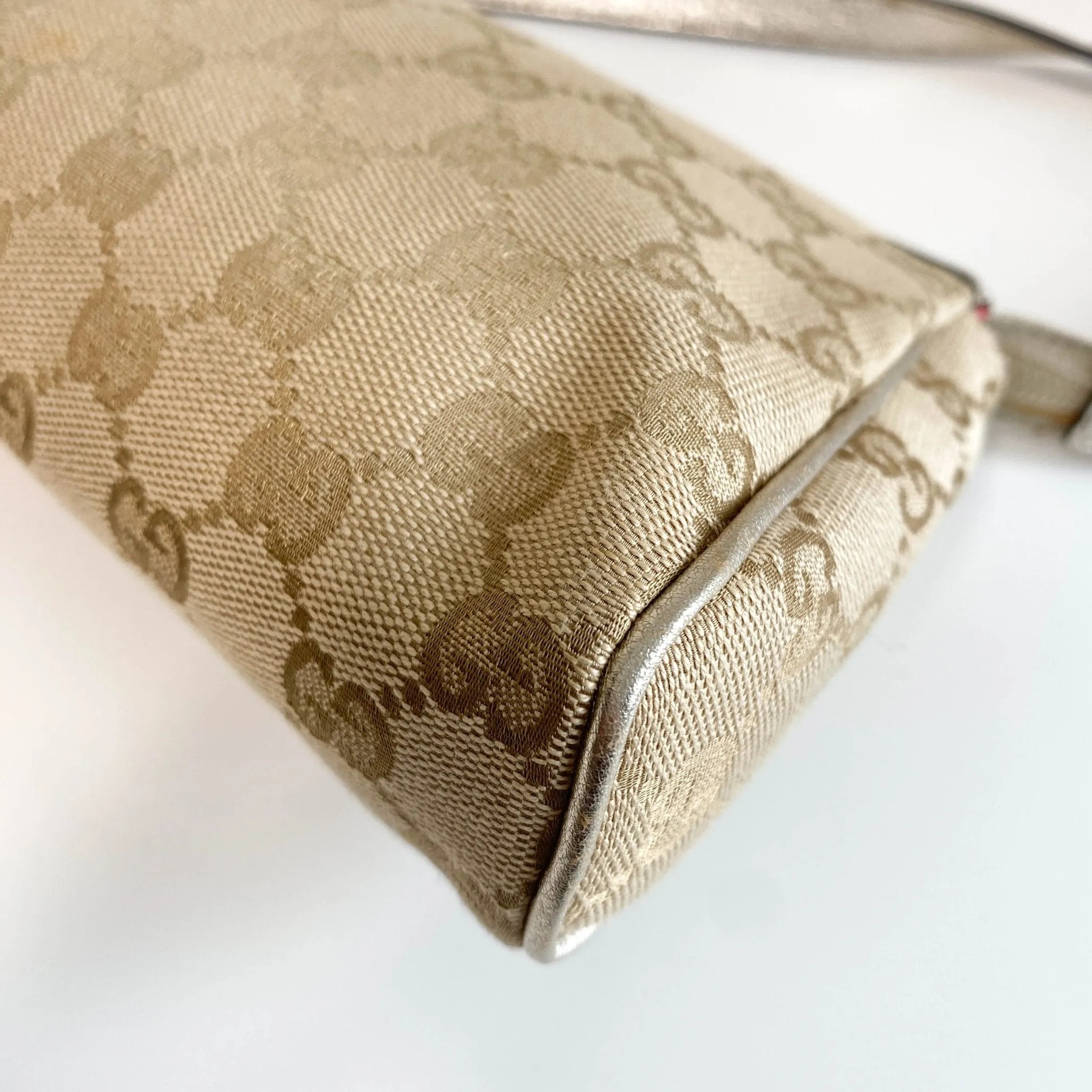 GG Canvas Pochette Bag Beige Gold