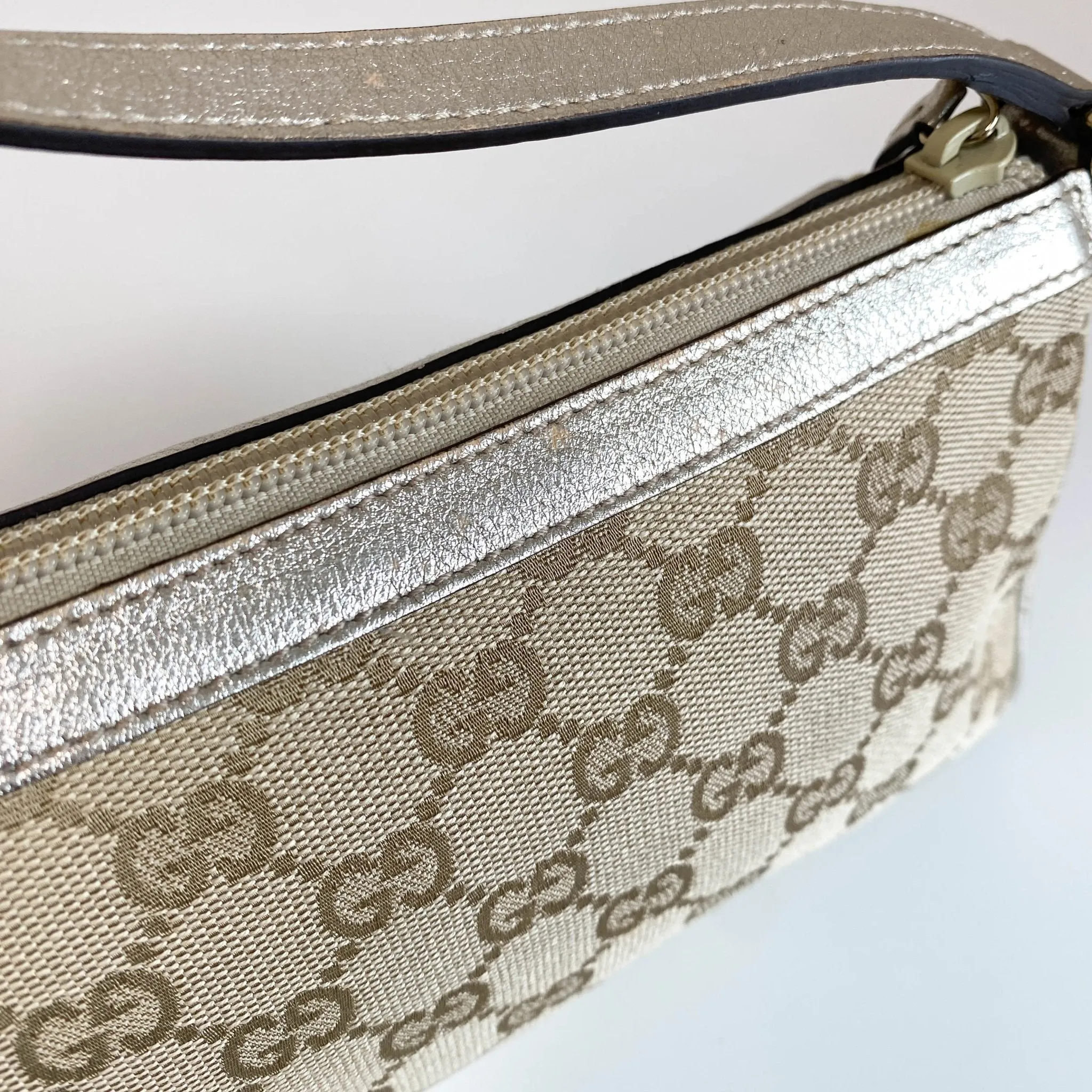 GG Canvas Pochette Bag Beige Gold