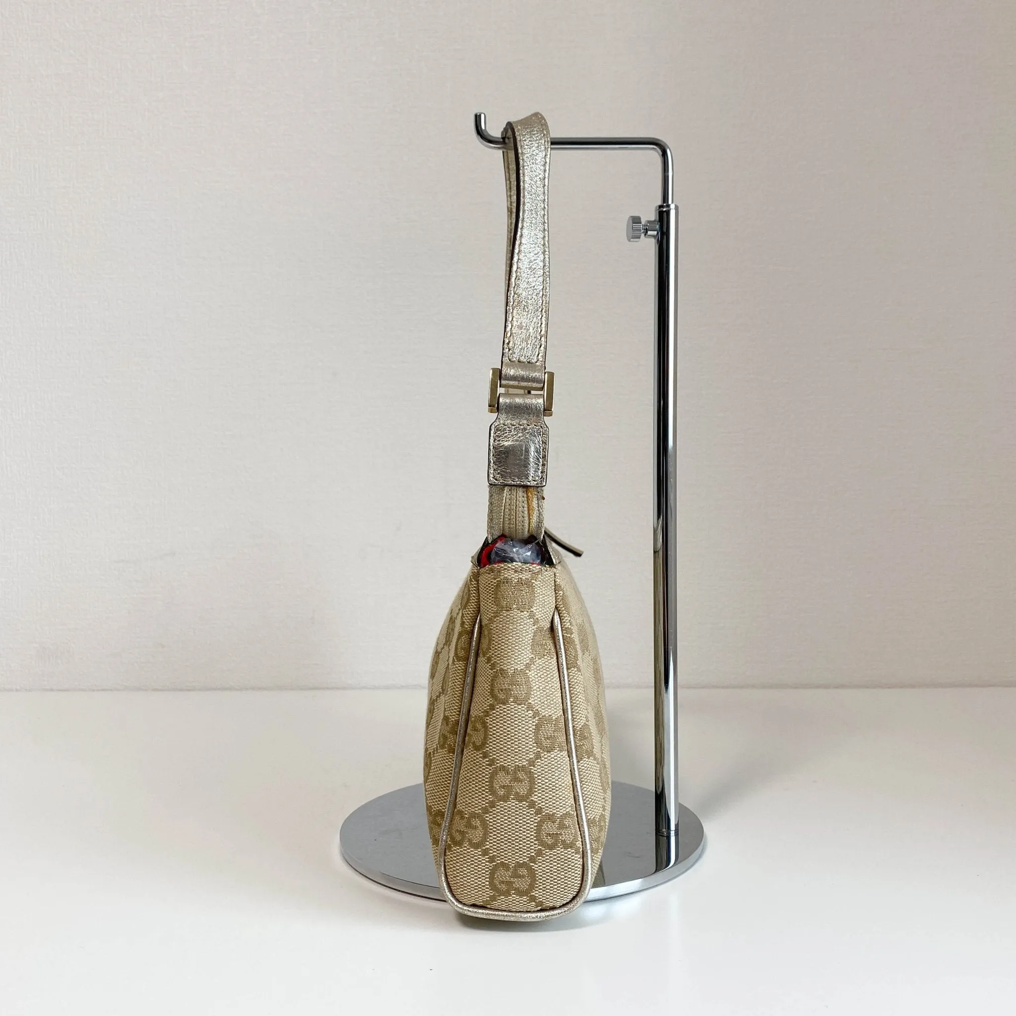 GG Canvas Pochette Bag Beige Gold