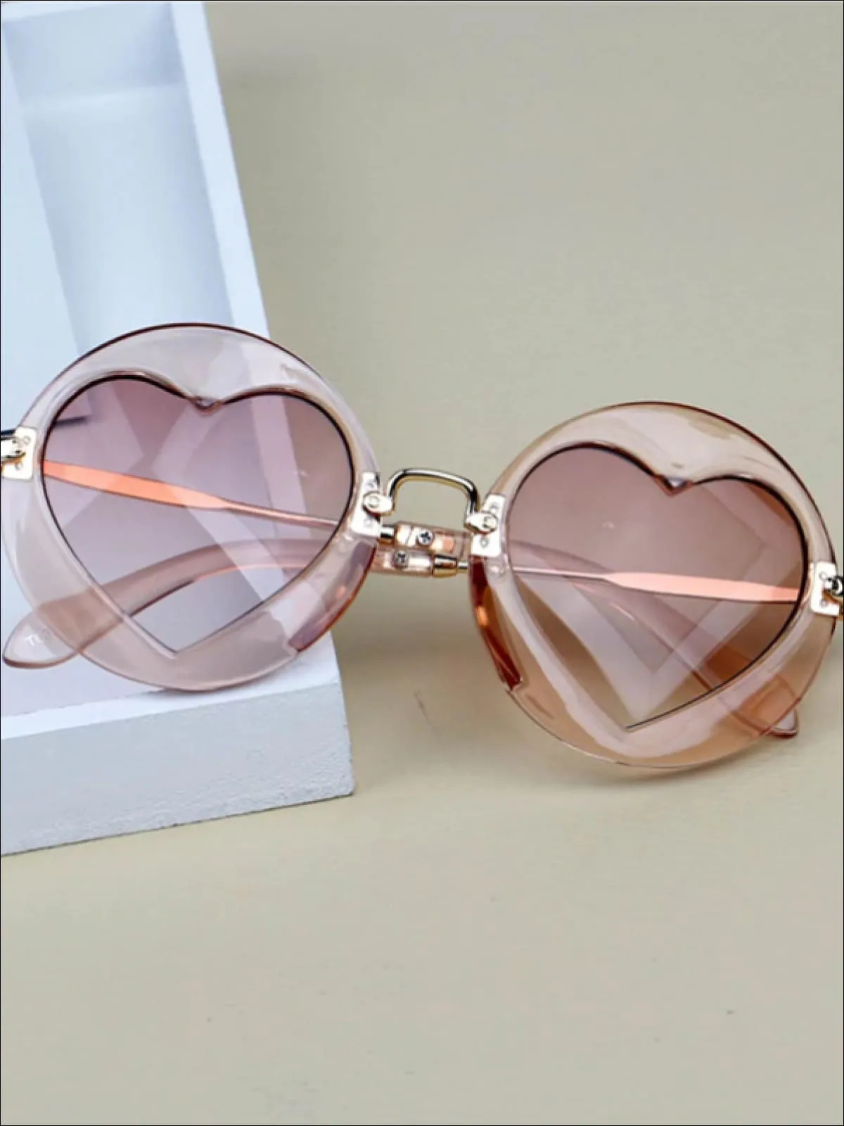 Girls Luxury Heart Shaped Marble Framed Sunglasses