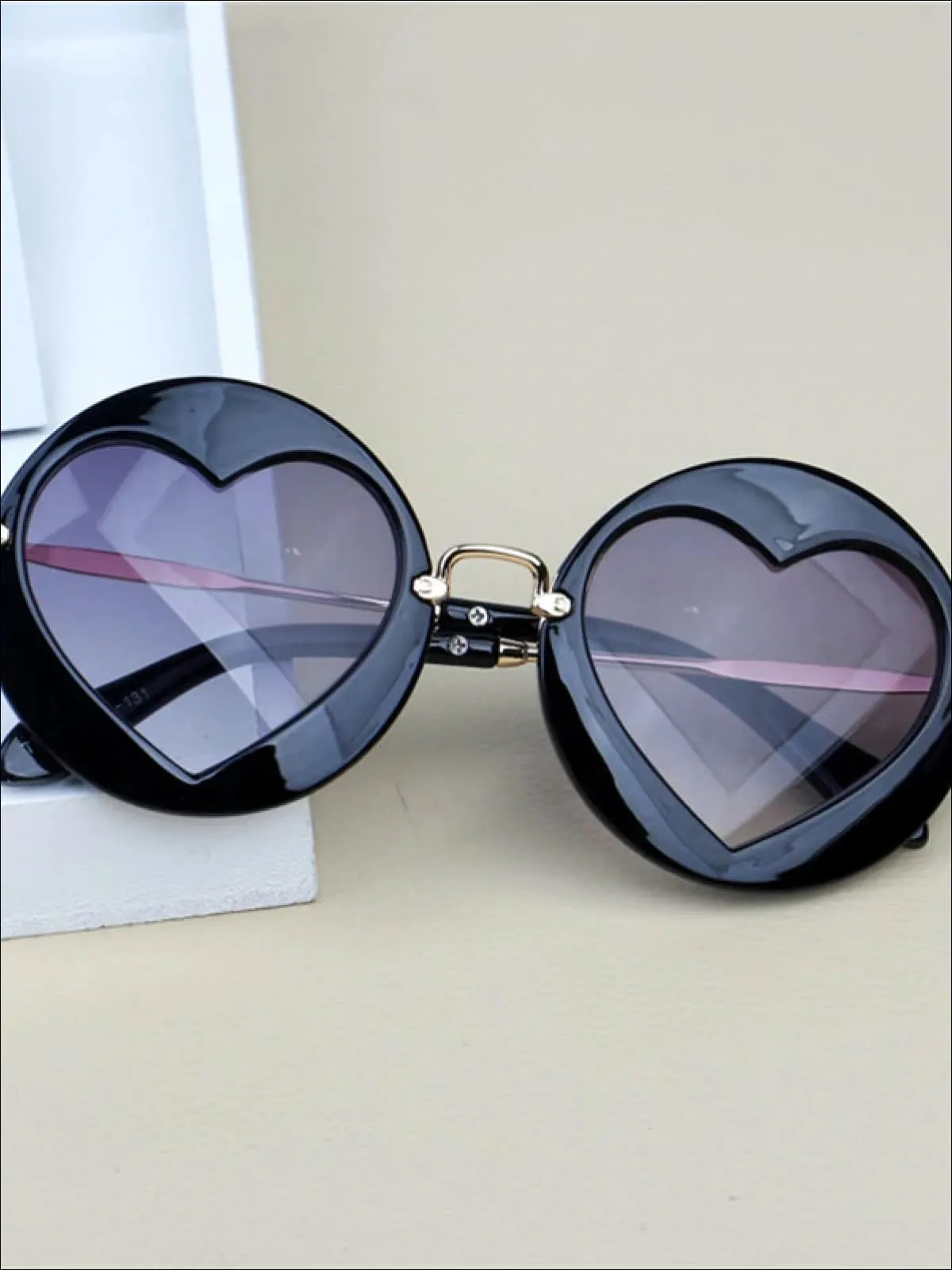Girls Luxury Heart Shaped Marble Framed Sunglasses