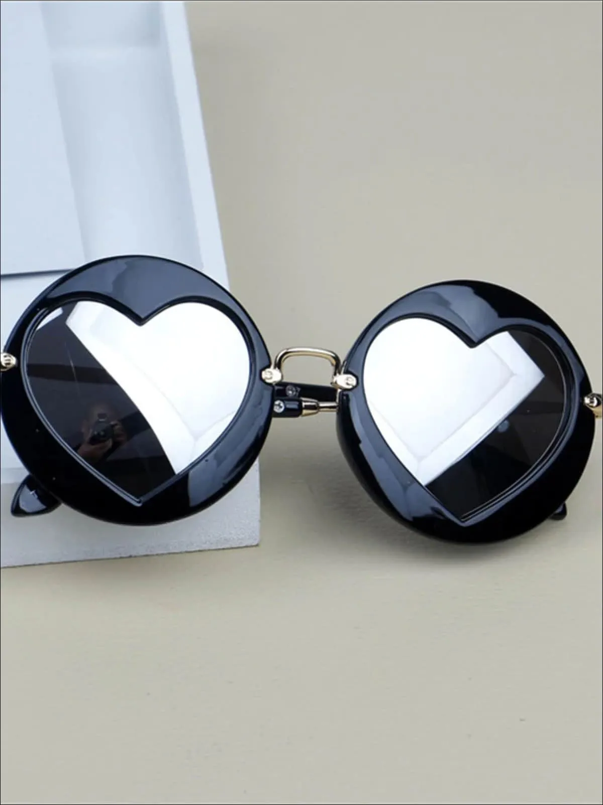 Girls Luxury Heart Shaped Marble Framed Sunglasses