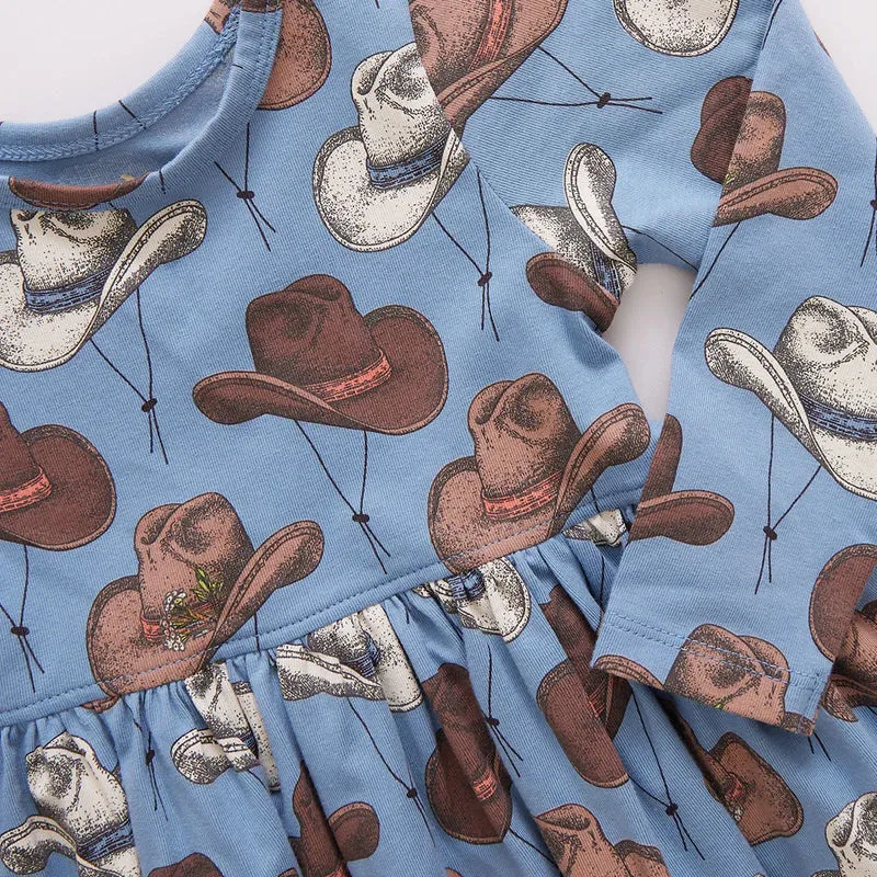 Girls Steph Dress - Cowboy Hats