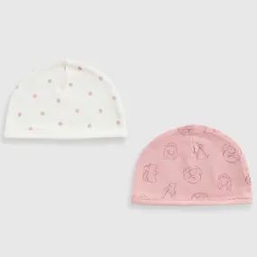 Girls Woodland Friends Cotton Hats- Pack Of 2