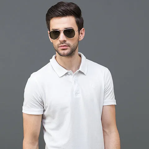 Gold Aviator Full Rim Medium Unisex Sunglasses by Vincent Chase Polarized-123978