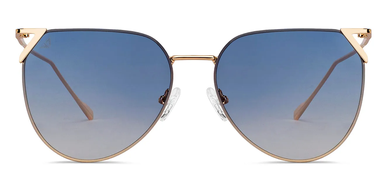 Gold Aviator Full Rim Unisex Sunglasses by Vincent Chase-151081
