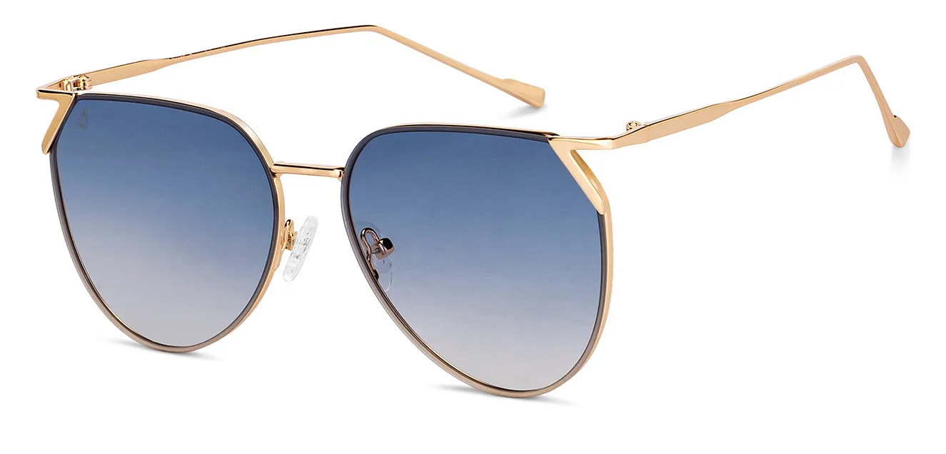 Gold Aviator Full Rim Unisex Sunglasses by Vincent Chase-151081