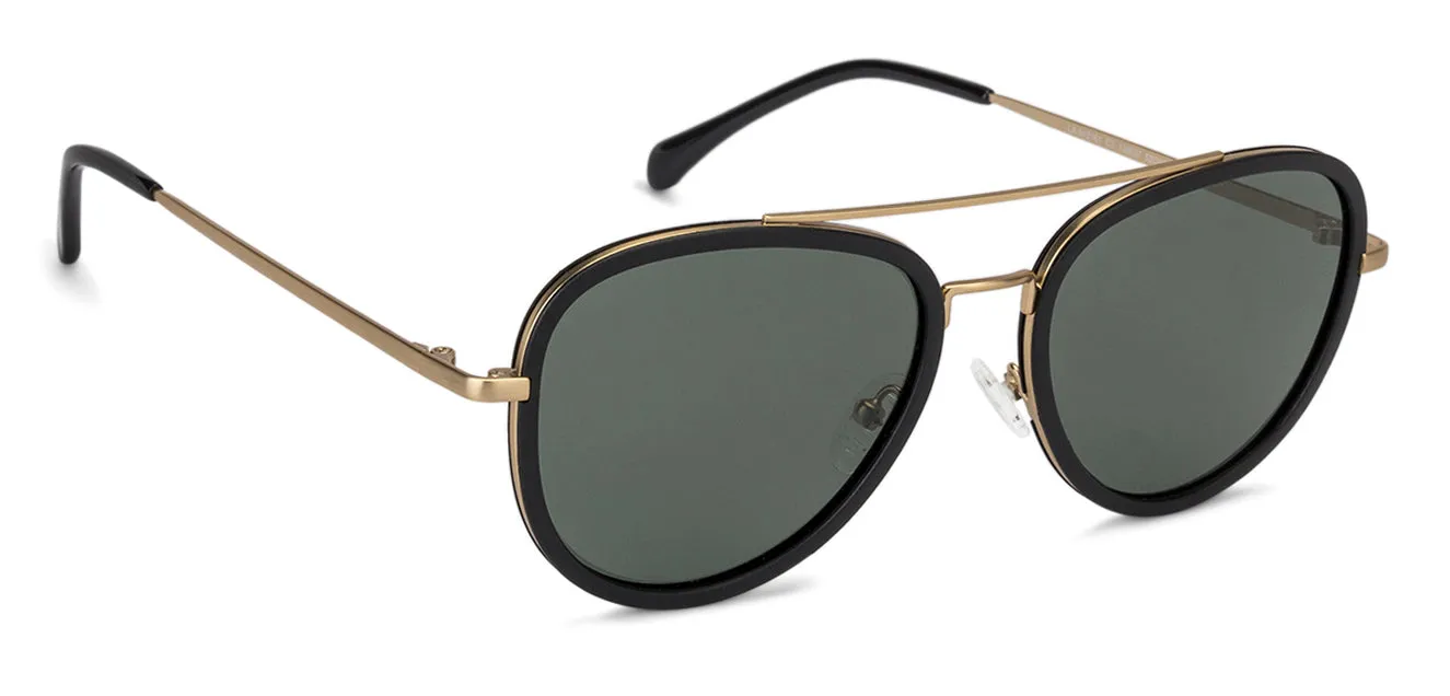 Gold Aviator Full Rim Unisex Sunglasses by Vincent Chase Polarized-138637