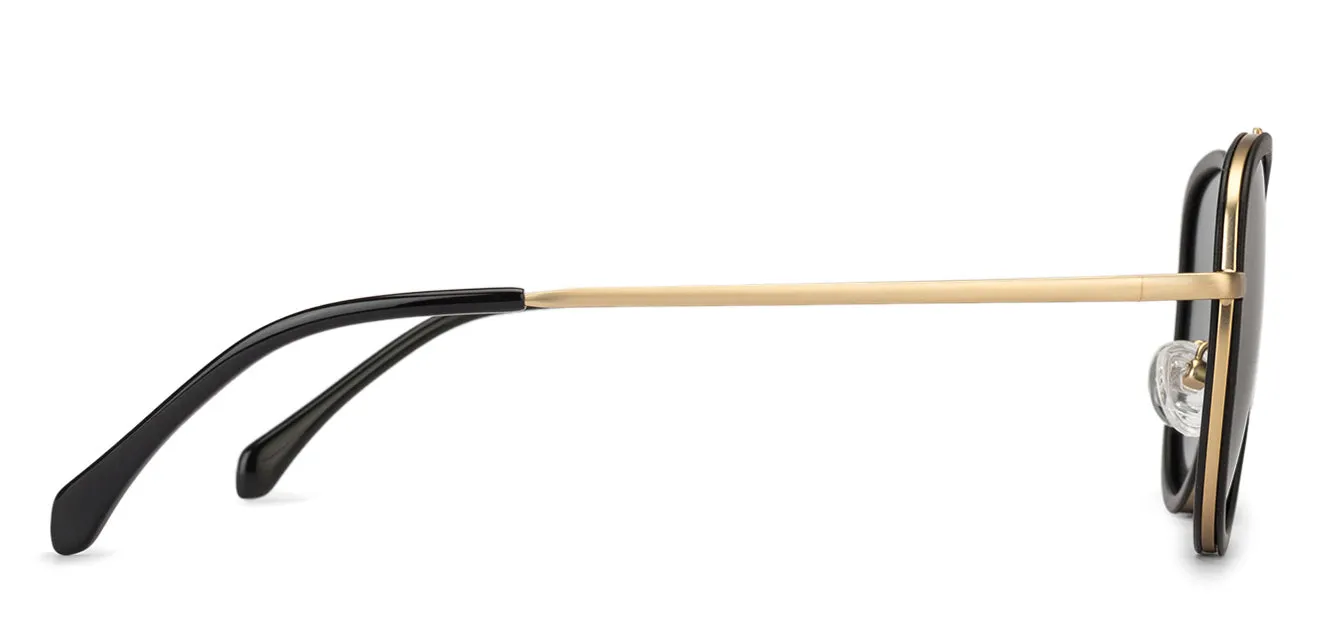 Gold Aviator Full Rim Unisex Sunglasses by Vincent Chase Polarized-138637