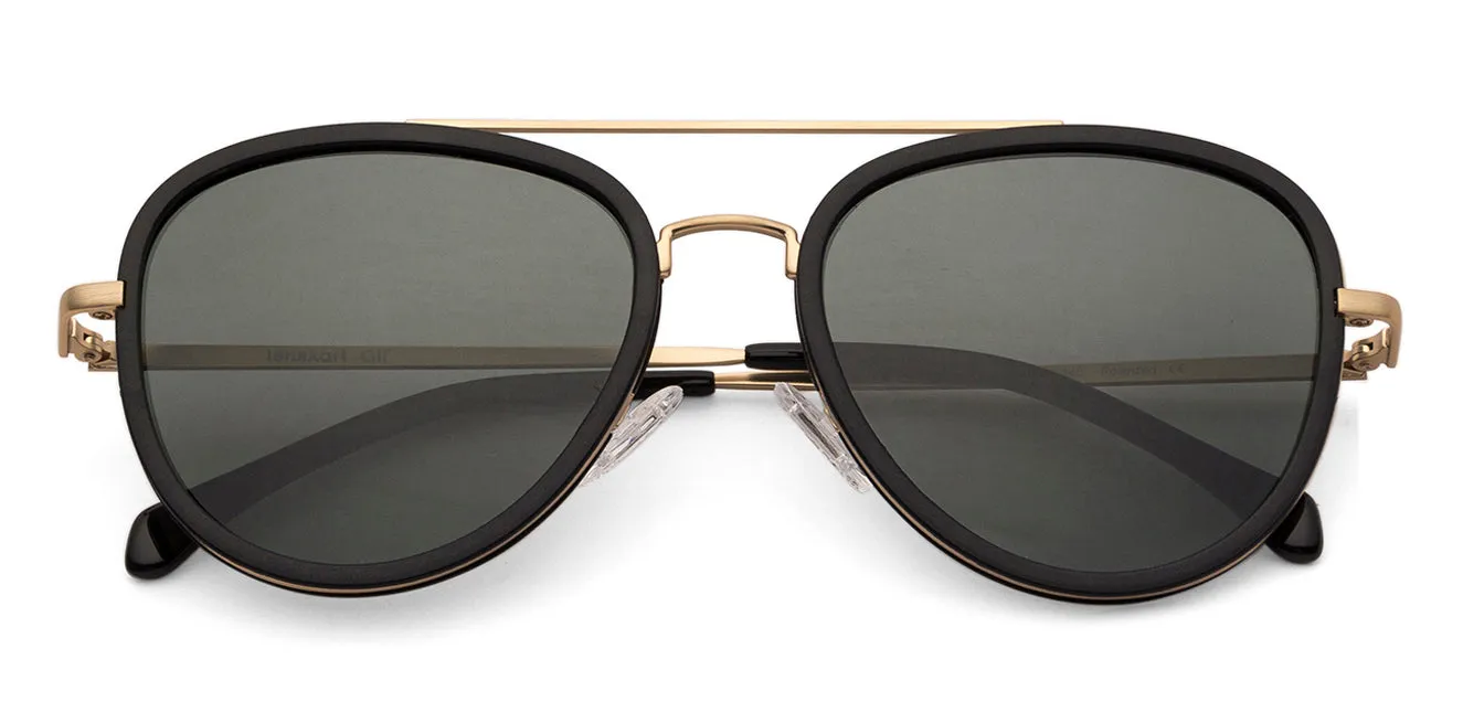 Gold Aviator Full Rim Unisex Sunglasses by Vincent Chase Polarized-138637