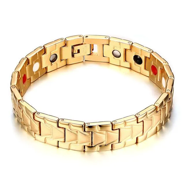 Gold Health Bio Magnetic Stainless Steel Bracelet