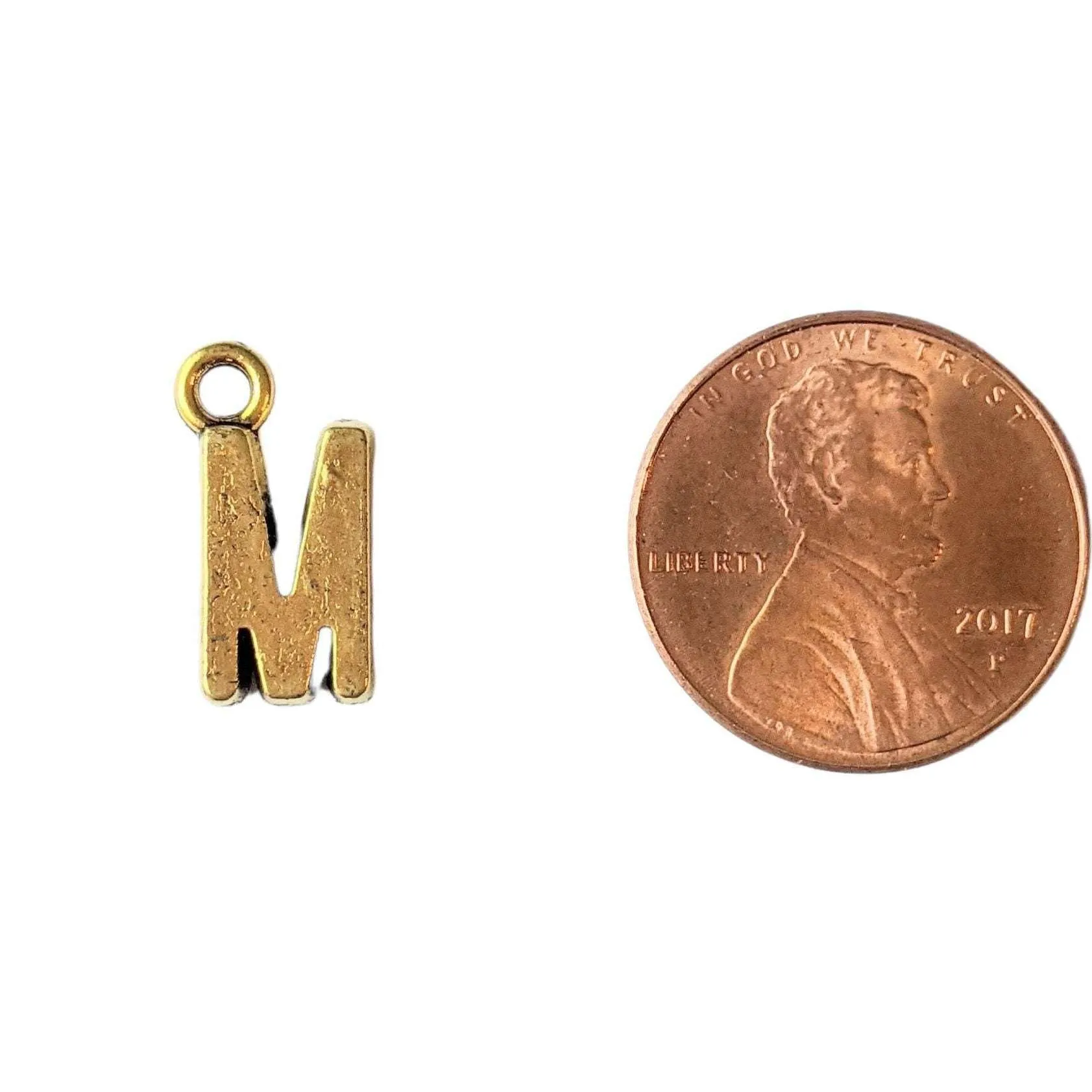 Gold Initial Charm - Letter M