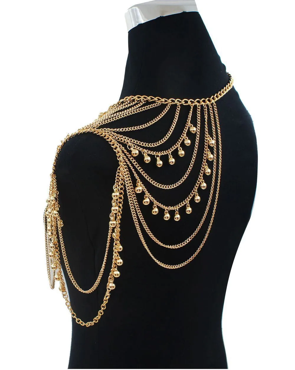 Gold Sexy Shoulder Body Chain Necklace Women Multi Layered Body Accessories Shoulders Fashion Jewelry