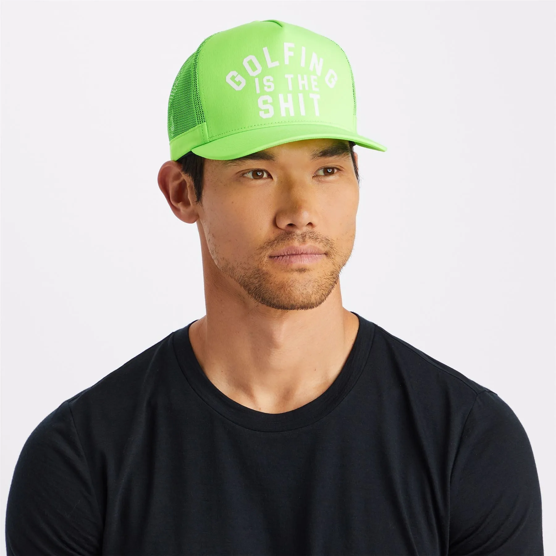 Golfing Is The Sh*T Interlock Knit Trucker Hat Gecko - AW23