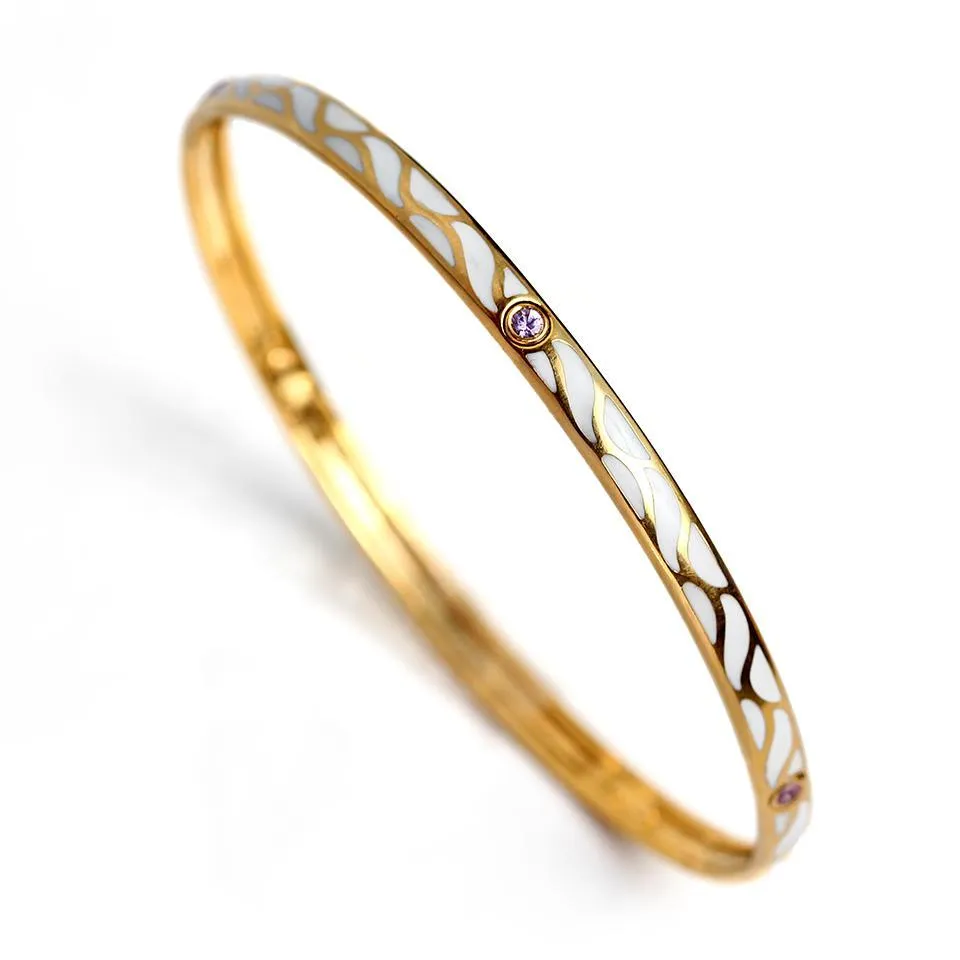 Great Wave - Sapphire gold bangles for women