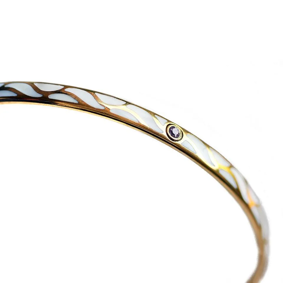 Great Wave - Sapphire gold bangles for women
