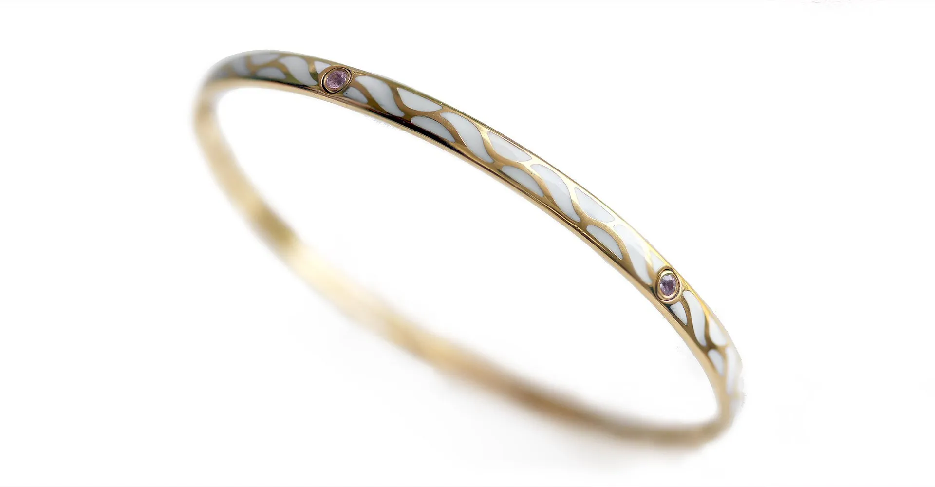 Great Wave - Sapphire gold bangles for women