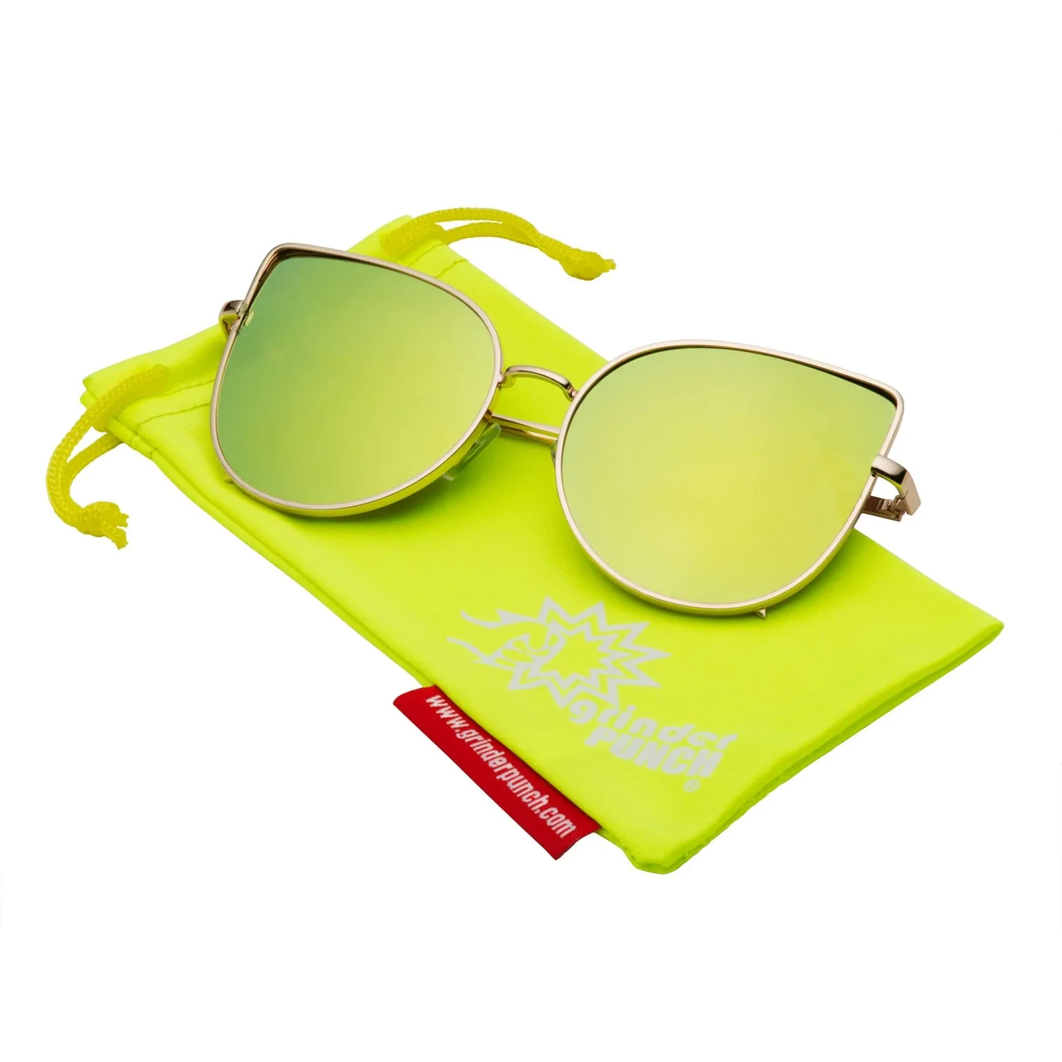 grinderPUNCH Women’s Tulip Flat Colored Lens Sunglasses