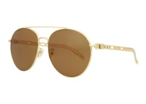Gucci Aviator Sunglasses Gold/Brown