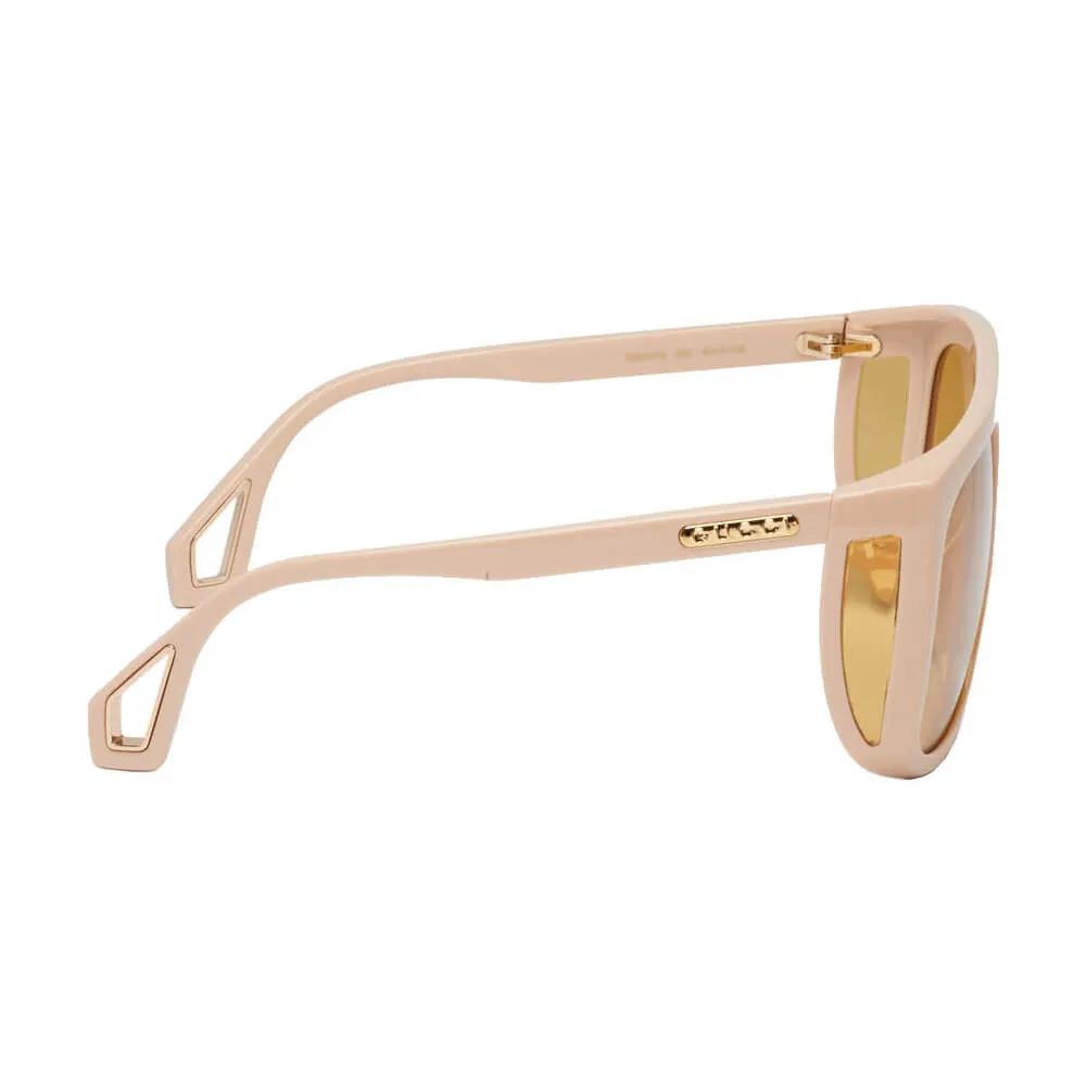 Gucci Beige Thick Acetate Shield Sunglasses