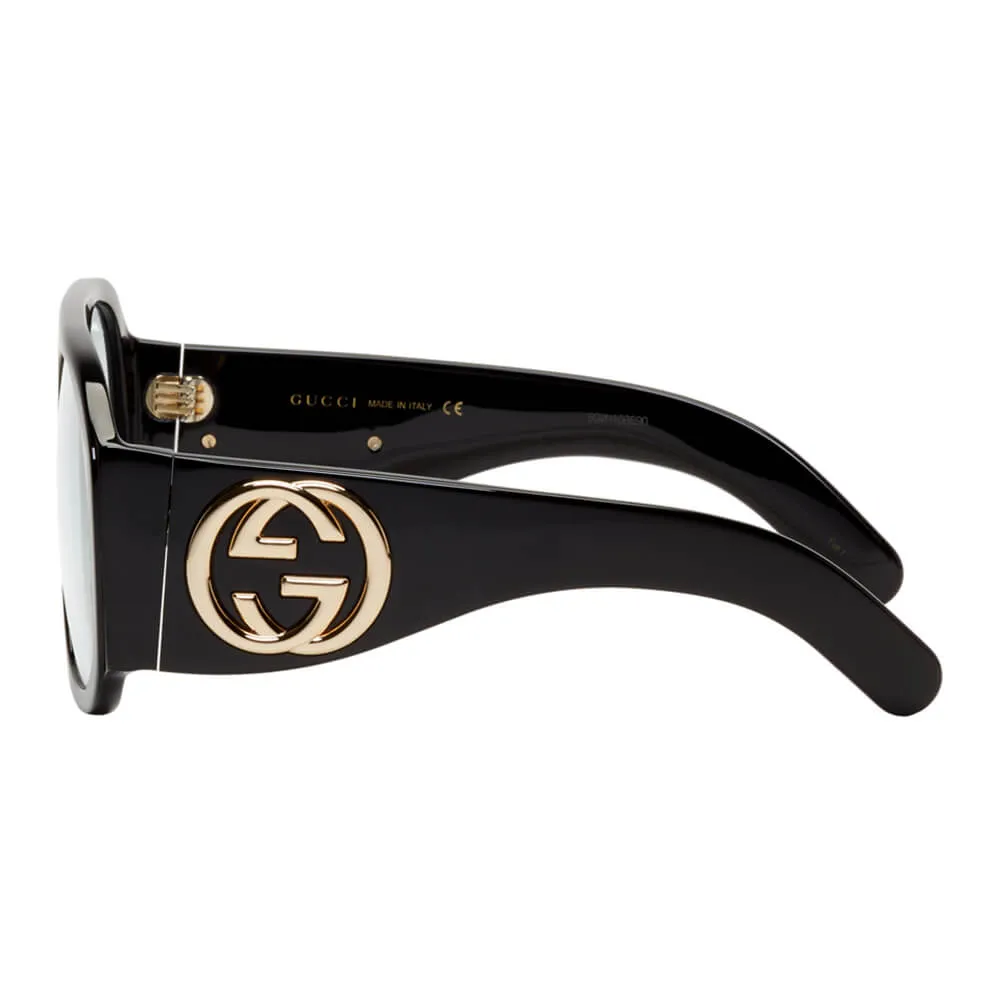 Gucci Black Oversized Runway Aviator Sunglasses