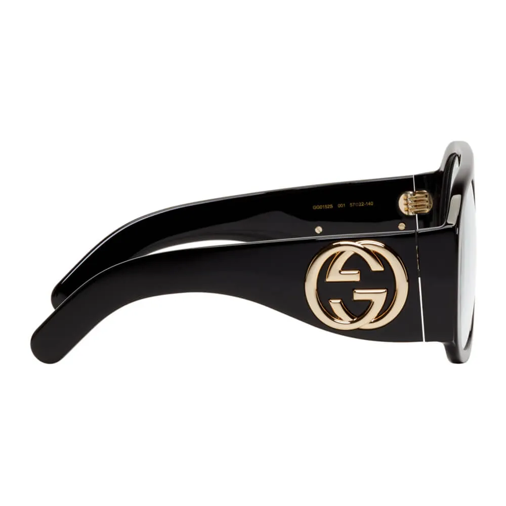 Gucci Black Oversized Runway Aviator Sunglasses