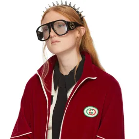 Gucci Black Oversized Runway Aviator Sunglasses