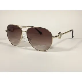 Guess Aviator Sunglasses Gold Frame Brown Gradient Lens GF0364 32F