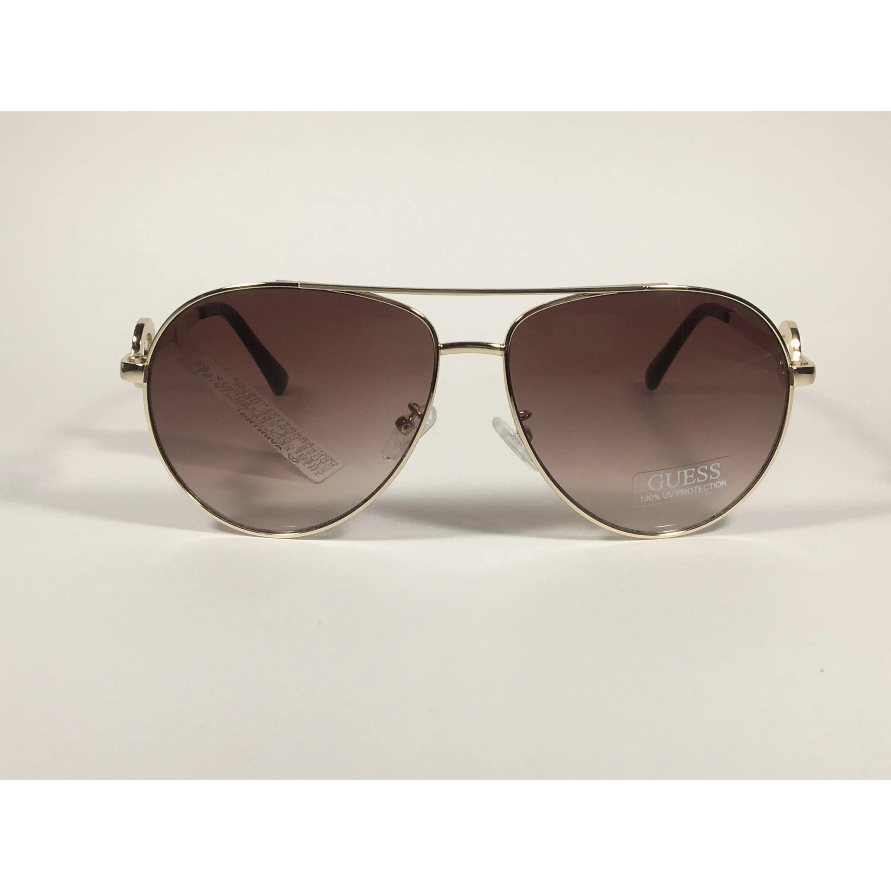Guess Aviator Sunglasses Gold Frame Brown Gradient Lens GF0364 32F