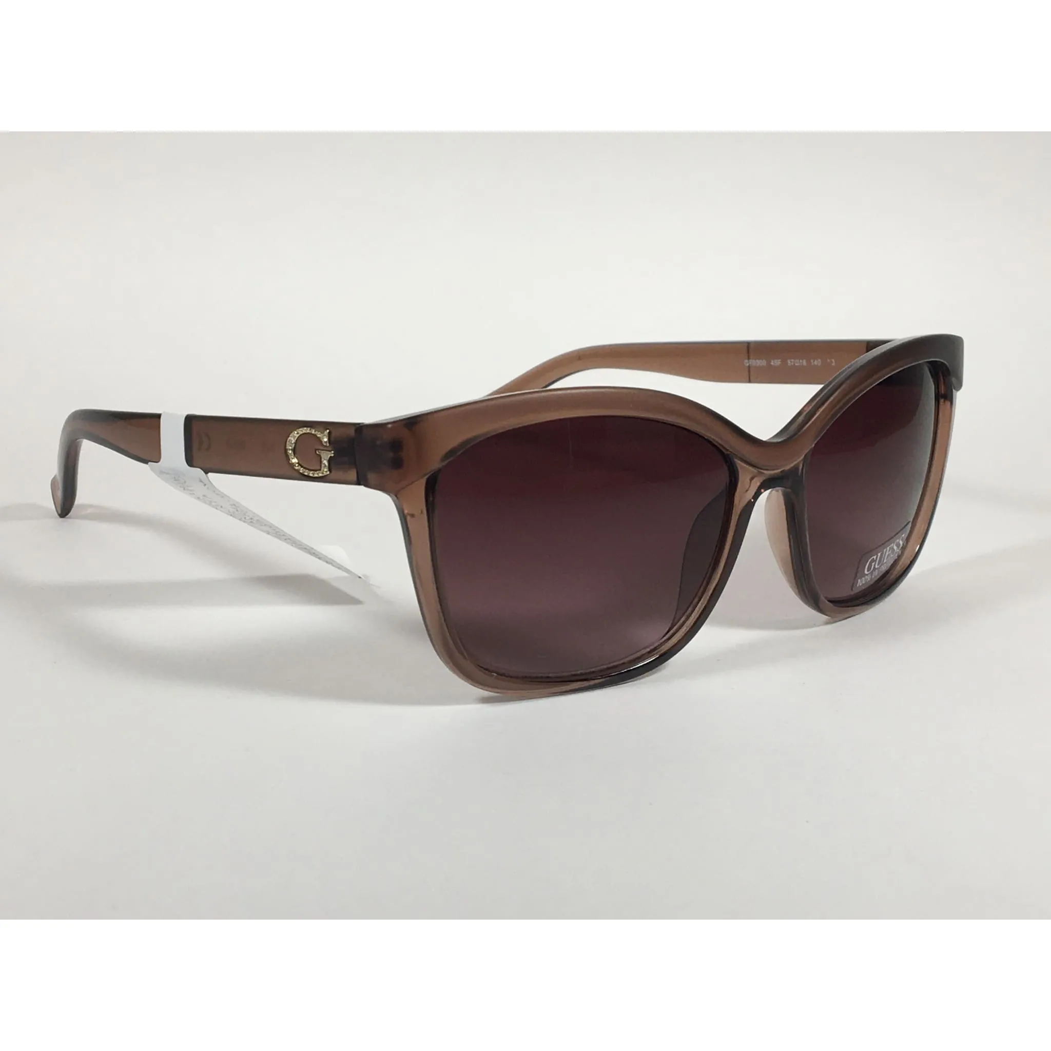 Guess Designer Sunglasses Brown Crystal Brown Gradient Lens GF0300 45F
