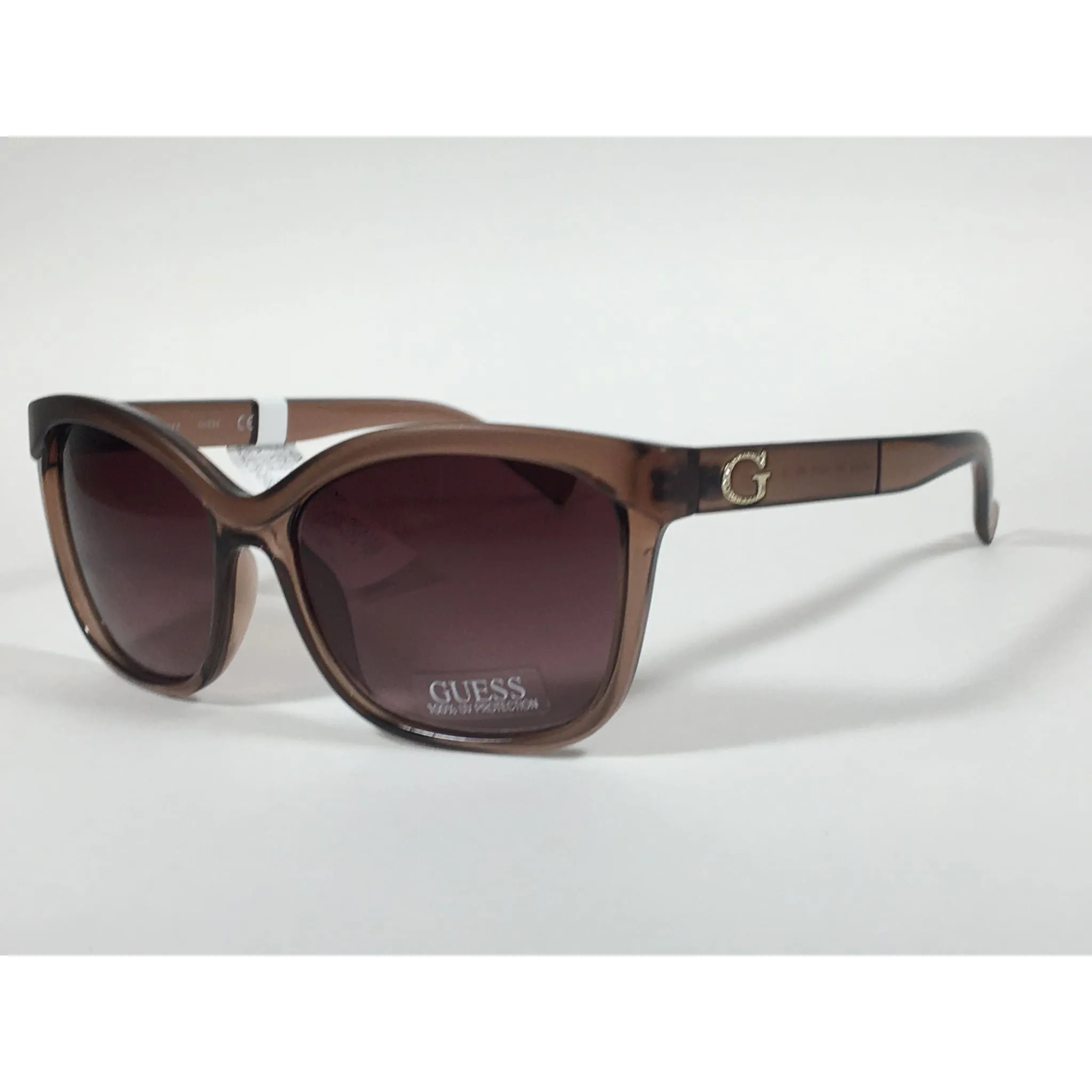 Guess Designer Sunglasses Brown Crystal Brown Gradient Lens GF0300 45F