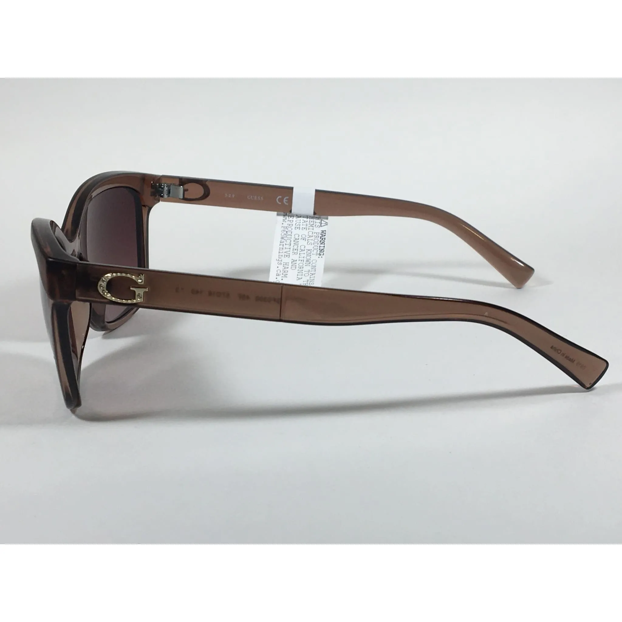 Guess Designer Sunglasses Brown Crystal Brown Gradient Lens GF0300 45F