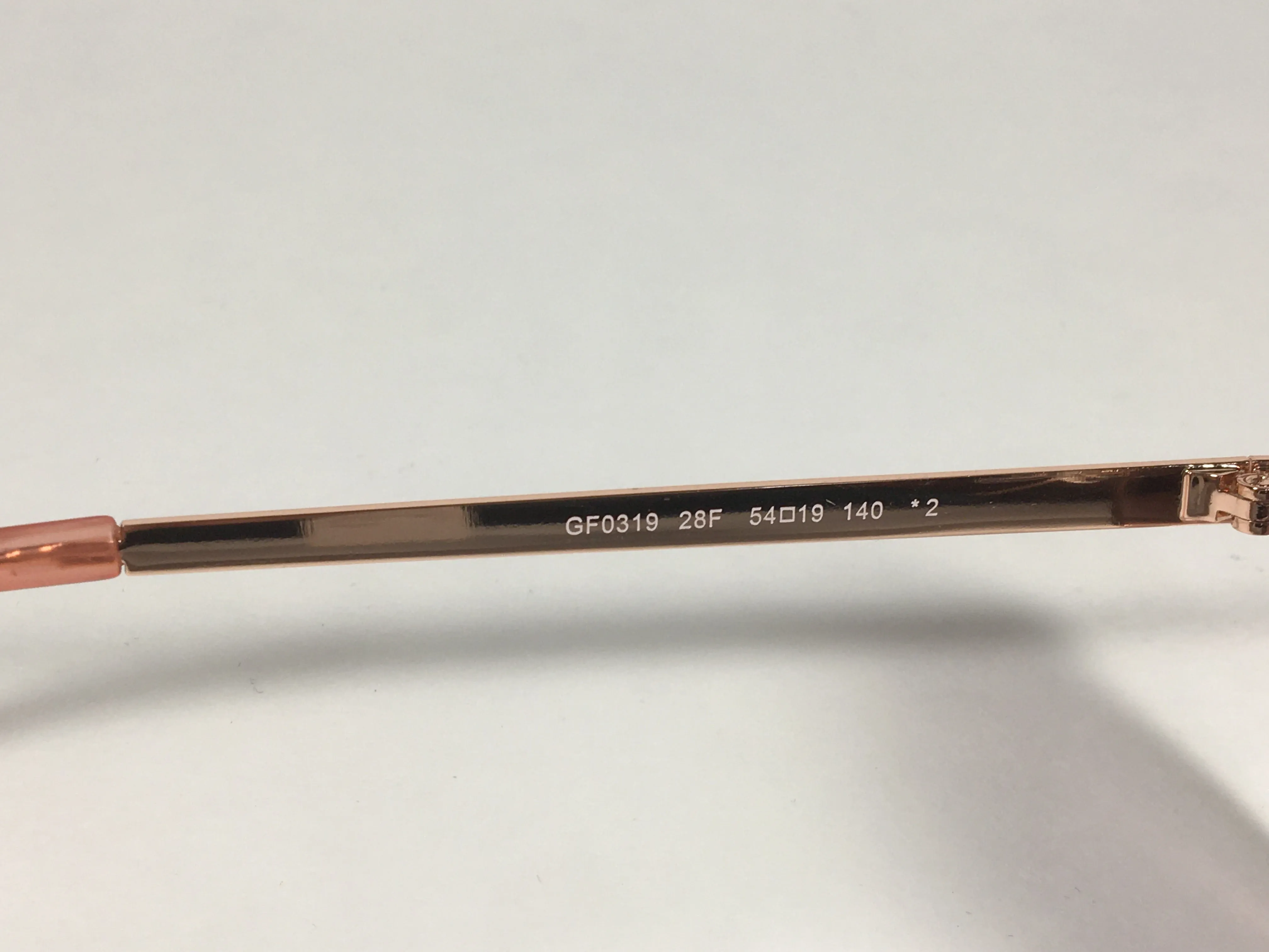Guess Polygon Geometric Sunglasses Rose Gold Frame Gray Pink Purple Gradient Lens GF0319 28F