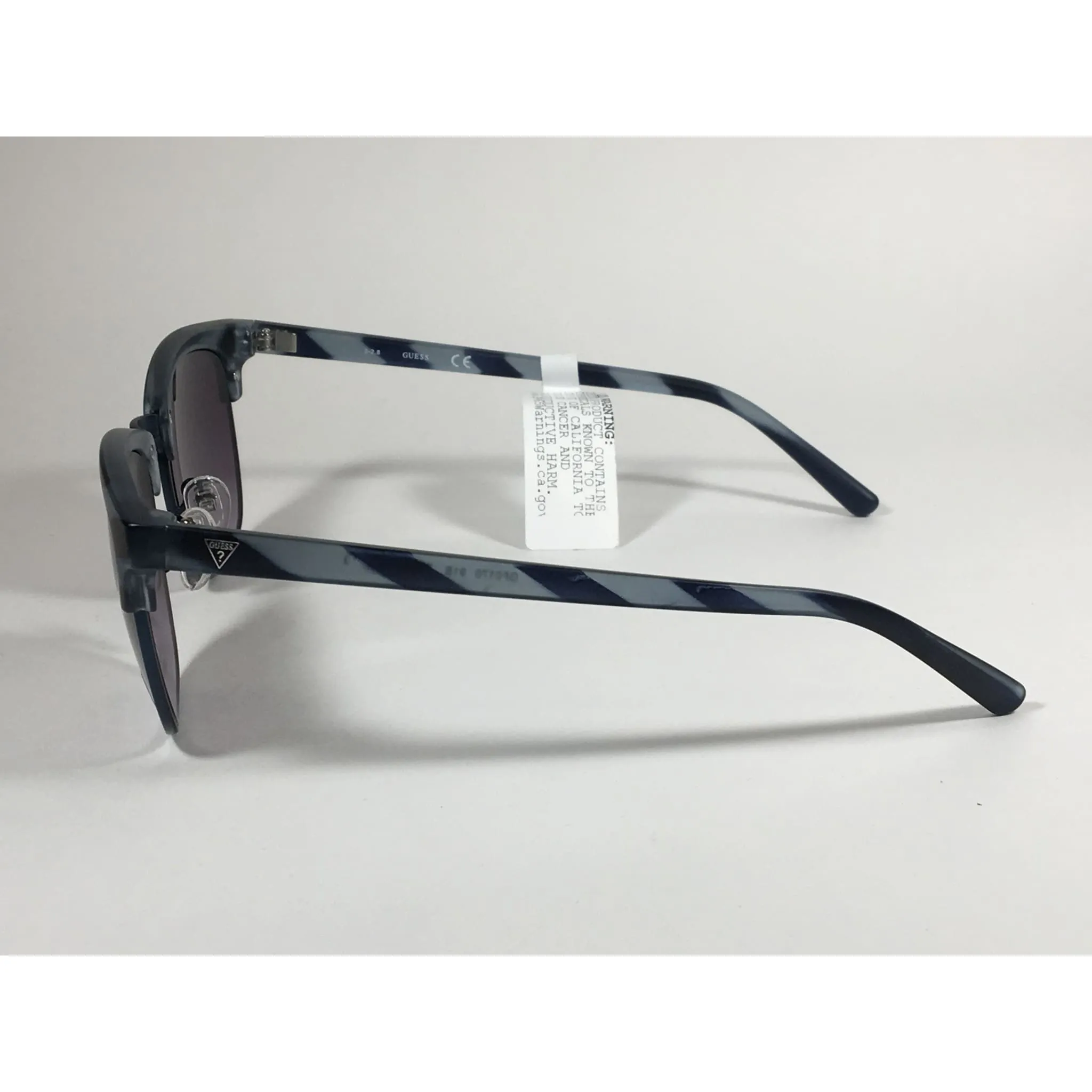Guess Square Club Sunglasses Blue Stripes Smoke Gradient Lens GF0170 91B