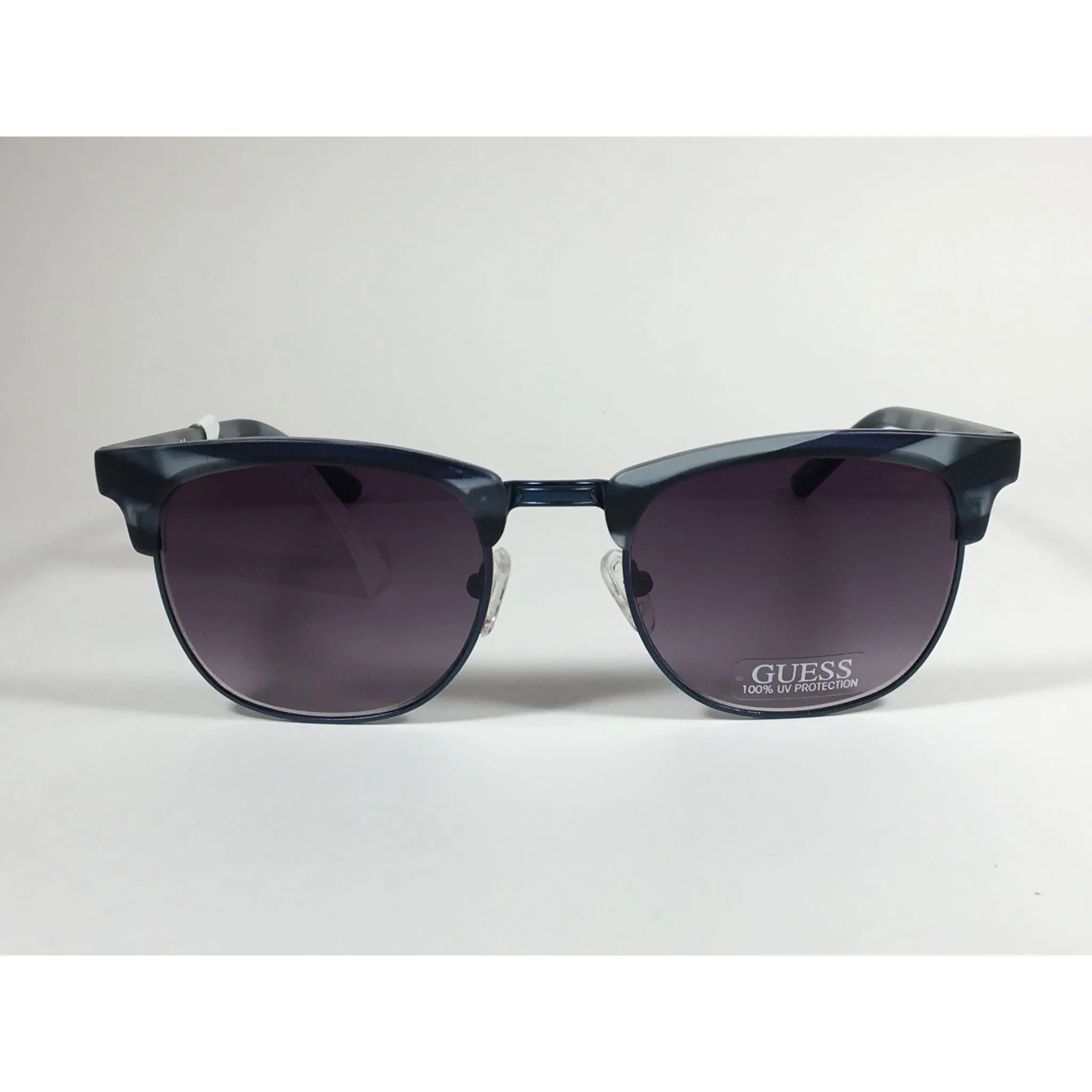 Guess Square Club Sunglasses Blue Stripes Smoke Gradient Lens GF0170 91B