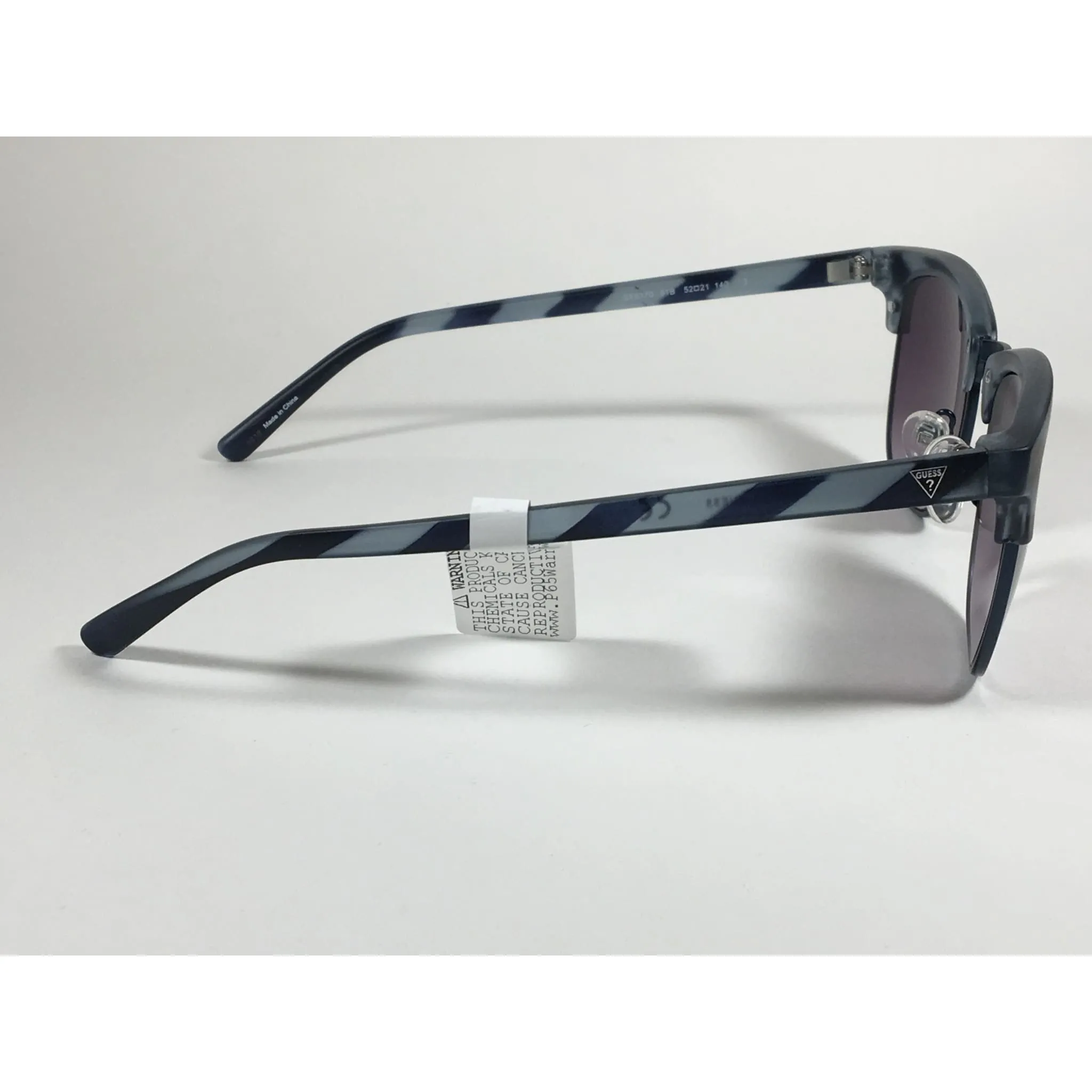 Guess Square Club Sunglasses Blue Stripes Smoke Gradient Lens GF0170 91B