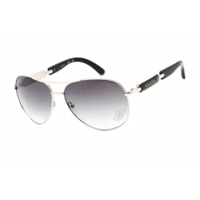 Guess Women's Sunglasses - Silver Metal Pilot Frame Gradient Smoke Lens | GU7295 Q87