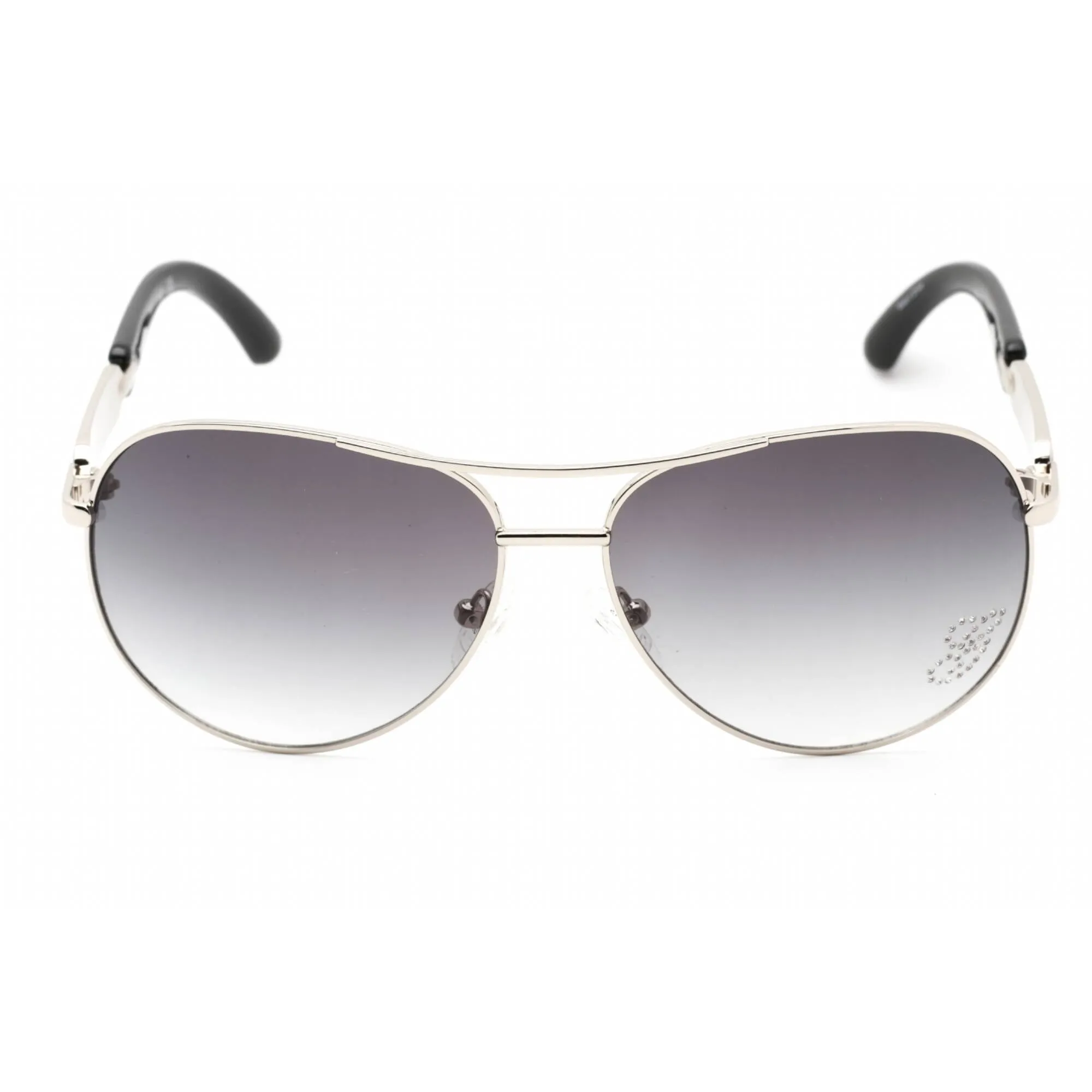 Guess Women's Sunglasses - Silver Metal Pilot Frame Gradient Smoke Lens | GU7295 Q87