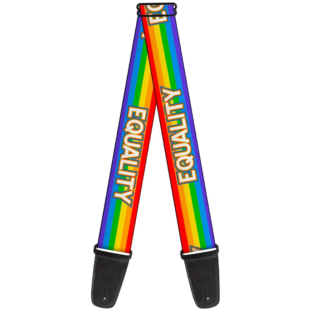 Guitar Strap - EQUALITY Stripe Rainbow White