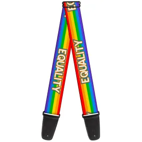 Guitar Strap - EQUALITY Stripe Rainbow White