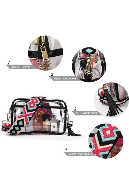 Guitar Strap Transparent Crossbody Bag
