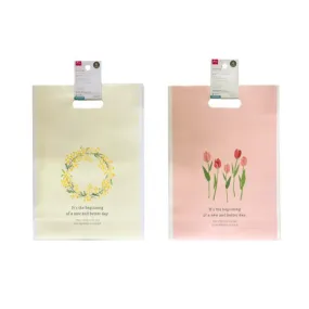 Handle Bag with Bottom Gusset - A Spring Flower - 4pcs - 31cm x 22cm x 8cm