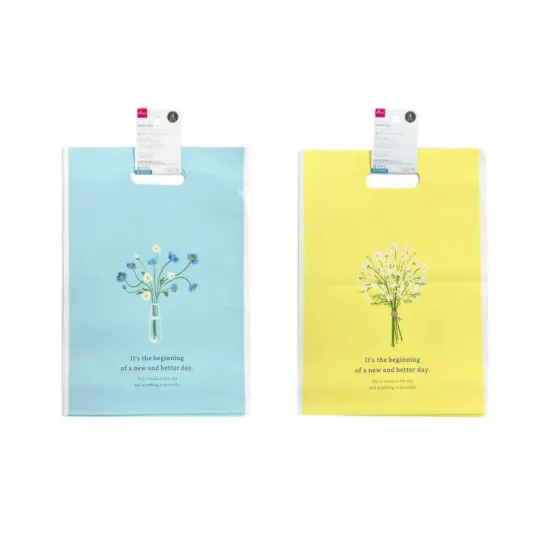 Handle Bag with Bottom Gusset - B Spring Flower - 4pcs - 31cm x 22cm x 8cm