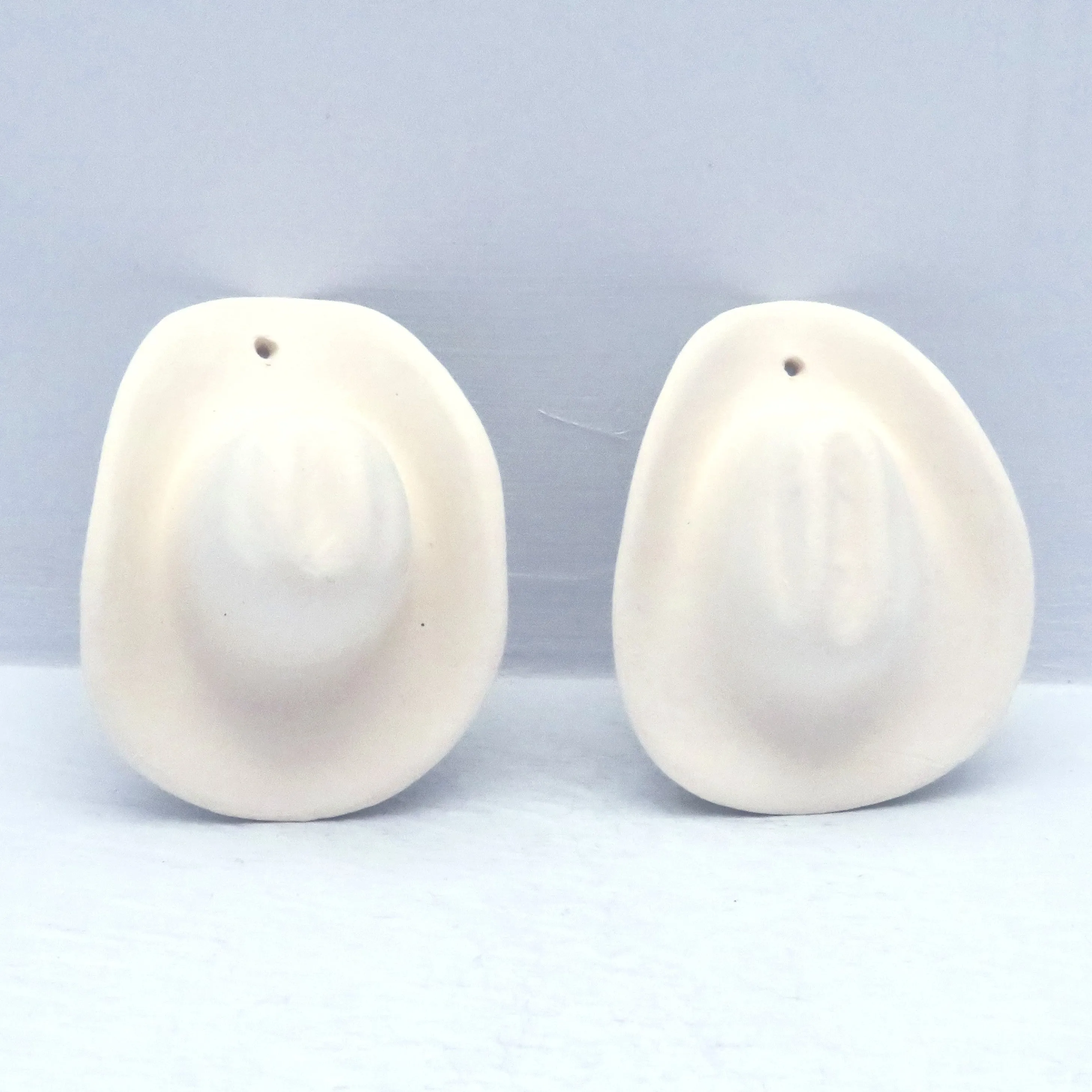 Handmade Ready to Paint Ceramic Cowboy Hat Christmas Tree Ornaments
